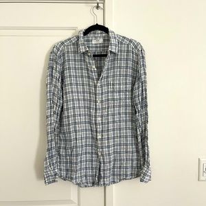 ♦️ 3 for $15 ♦️ Uniqlo linen plaid button down